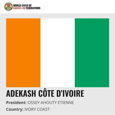 ADEKASH-CI intègre la World Union of Karate-Do Federations (WUKF)